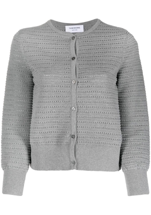 Thom Browne RWB pointelle stitch cardigan - Grey