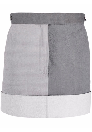 Thom Browne two-tone mini skirt - Grey