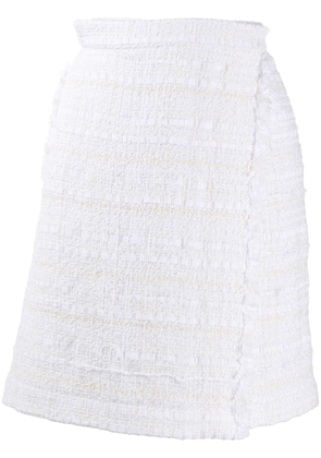 Thom Browne frayed tweed wrap shorts - White