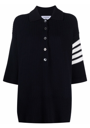 Thom Browne 4-Bar knitted polo - Blue