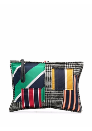Thom Browne small patchwork pillow clutch bag - Black