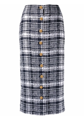 Thom Browne check-pattern tweed skirt - Blue