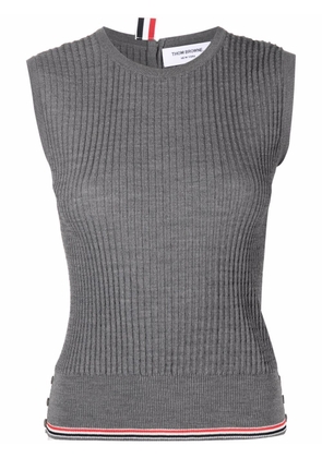 Thom Browne RWB-stripe ribbed knit top - Grey