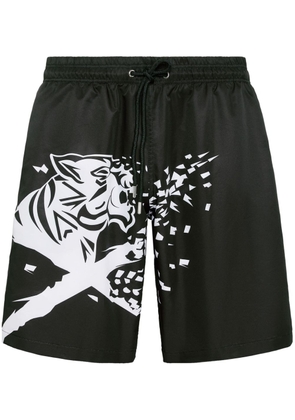 Plein Sport tiger print swim shorts - Black