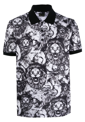 Billionaire all-over lion-print polo shirt - White
