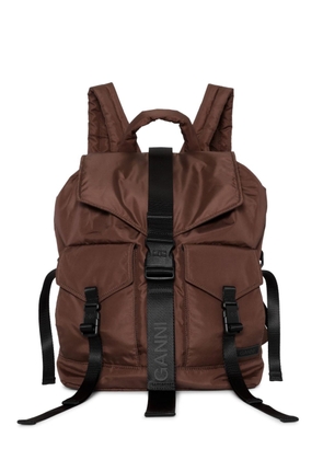 GANNI buckled tech backpack - Red