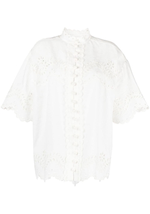 ZIMMERMANN Junie embroidered linen shirt - White