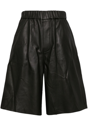 AMI Paris leather bermuda shorts - 364 DARK OLIVE GREEN
