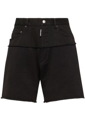 DSQUARED2 piped-trim denim shorts - Black