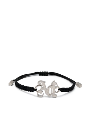 Palm Angels logo-plaque cord bracelet - Silver