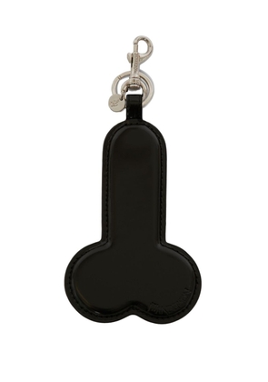 JW Anderson debossed-logo leather keyring - Black