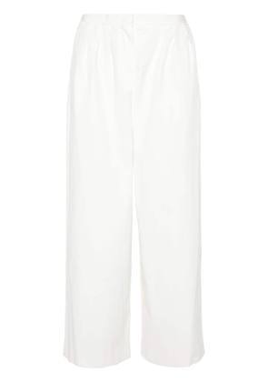 Maje cotton pleated wide trousers - White