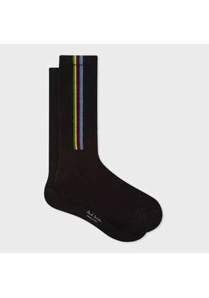 PS Paul Smith Black 'Sports Stripe' Ribbed Socks