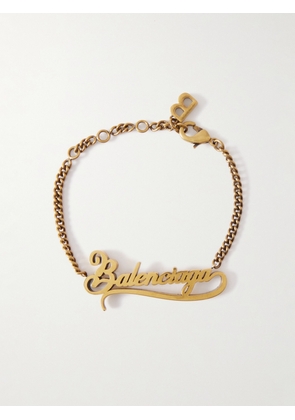 Balenciaga - Logo-Detailed Gold-Tone Bracelet - Men - Gold