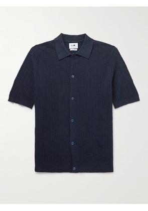 NN07 - Nolan 6577 Ribbed Cotton-Blend Shirt - Men - Blue - S