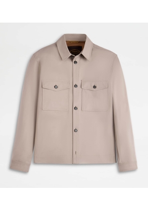 Tod's - Linen Blend Shirt Jacket, GREY, L - Coat / Trench