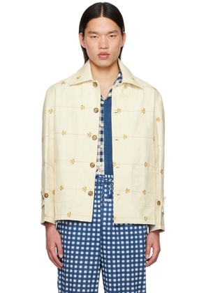 HARAGO Off-White Embroidered Jacket