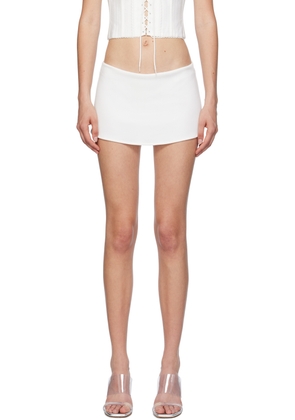 GUIZIO White Elasticized Miniskirt