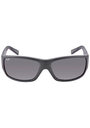Maui Jim Wassup Polarized Grey Rectangular Unisex Sunglasses 123-02W 60.5