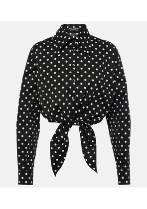 Dolce&Gabbana Cropped cotton-blend blouse