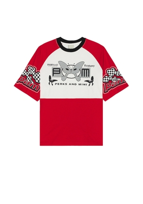 P.A.M. Perks and Mini Racer Contrast Tee in Multi - Red. Size M (also in ).
