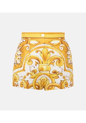 Dolce&Gabbana Majolica high-rise cotton shorts