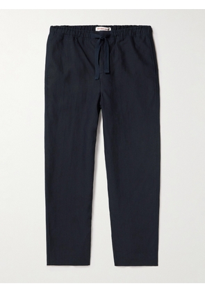 Orlebar Brown - Alex Straight-Leg Linen Drawstring Trousers - Men - Blue - UK/US 28