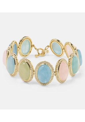 Octavia Elizabeth Front Street 18kt gold bracelet with beryls and diamonds