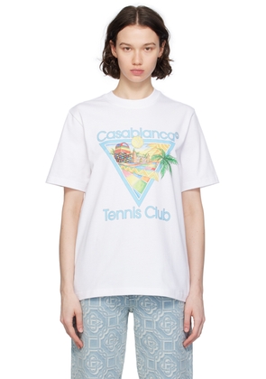 Casablanca White Afro Cubism 'Tennis Club' T-Shirt