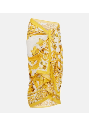 Dolce&Gabbana Majolica fringed cotton scarf