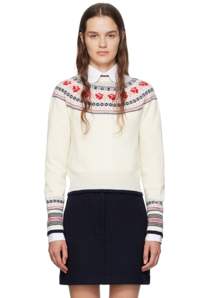 Thom Browne Off-White Rose Sweater