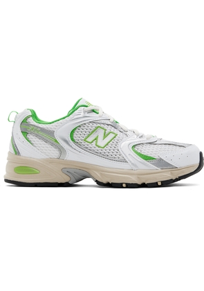 New Balance White & Green 530 Sneakers