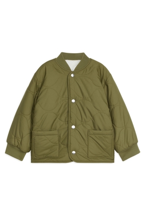 Reversible Quilt Pile Jacket - Green