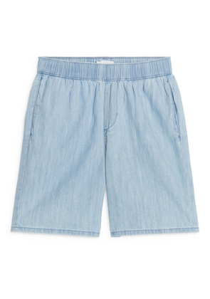 Relaxed Denim Shorts - Blue