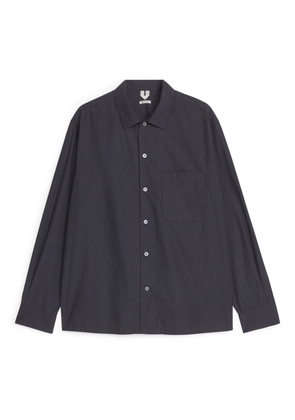Checkered Poplin Shirt - Black