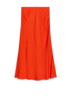 Midi Crêpe Skirt - Orange