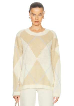 Ganni Crewneck Sweater in Multicolor - Cream. Size L/XL (also in S/M, XXS/XS).