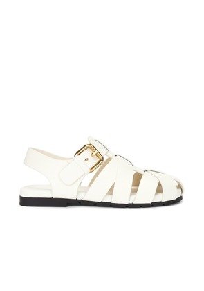 Bottega Veneta Alfie Flat Sandal in White - White. Size 36 (also in 37, 38, 39, 41).