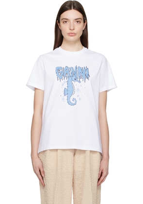 GANNI White Seahorse T-Shirt