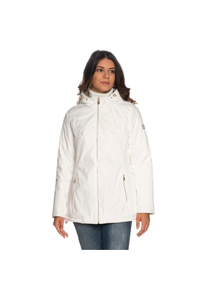 Yes Zee Chic White Hooded Down Jacket for Women - XS