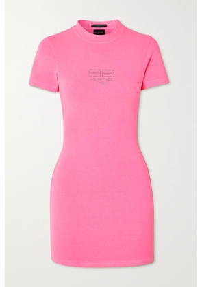 Balenciaga - Crystal-embellished Stretch-knit Mini Dress - Pink - XS,S,M,L