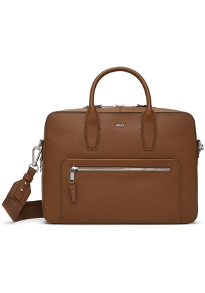 BOSS Brown Grained Briefcase