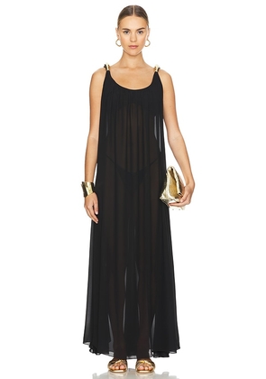ADRIANA DEGREAS Holiday Long Dress in Black. Size M, S.