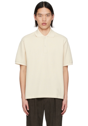 AURALEE Off-White Button Up Polo