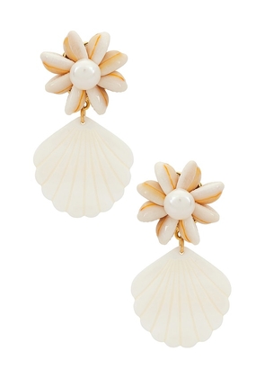 Brinker + Eliza Royal Palm Earrings in Ivory.