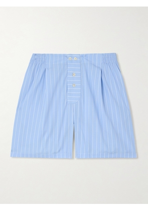Sebline - Striped Cotton Shorts - Blue - x small,small,medium,large,x large