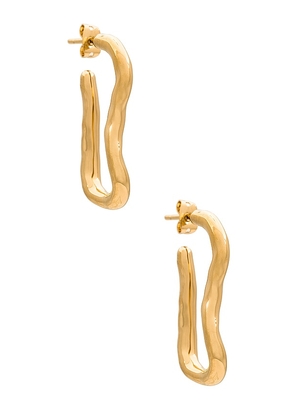 Missoma Molten Ovate Hoop Earrings in Metallic Gold.
