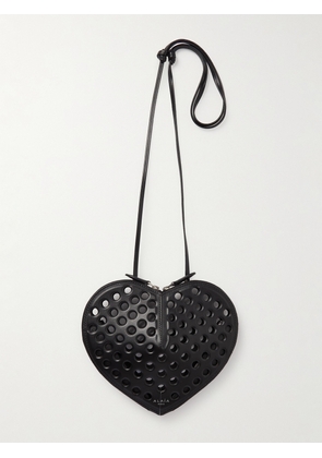 Alaïa - Le Coeur Perforated Leather Shoulder Bag - Black - One size