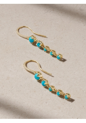 Jennifer Meyer - 5 Graduated Illusion 18-karat Gold, Turquoise And Diamond Earrings - One size