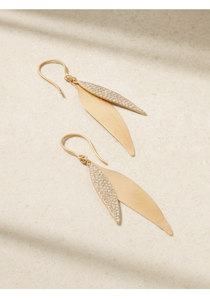 Ileana Makri - Falling Leaves 18-karat Gold Diamond Earrings - One size
